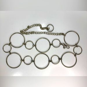 Vintage 90s Y2k Belt Hip Hugger Chain Large Loop Punk Grunge Utility Metal Rings